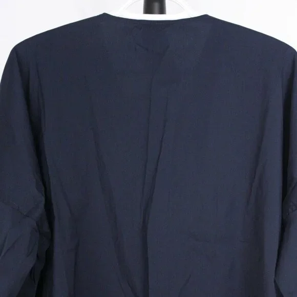 NWT Kit & Ace Stretch Shirting Navy V-Neck Button Down Blouse Oversized Size S - Picture 6 of 9